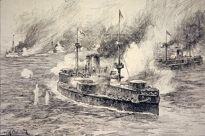 Bataille de la rivière Yalu le 17 septembre - William Heysham Overend