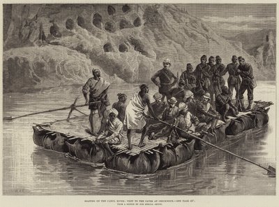 Navigation sur la rivière Cabul, visite aux grottes de Chicknour - William Heysham Overend
