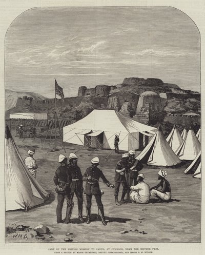 Camp de la mission britannique à Kaboul, à Jumrood, près du col de Khyber - William Heysham Overend