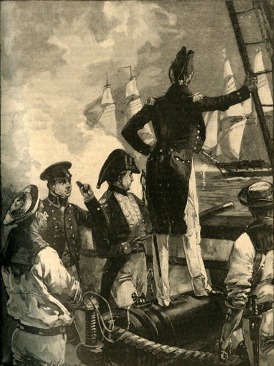Capitaine William Walpole interceptant les navires du Duc de Saldanha, Guerres Libérales, 1829 vers 1890 - William Heysham Overend
