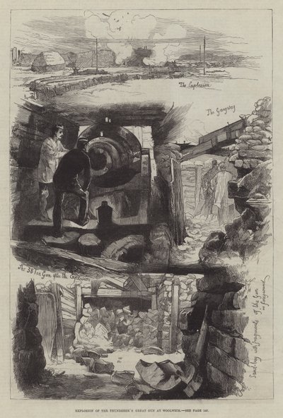 Explosion du grand canon du Thunderer à Woolwich - William Heysham Overend