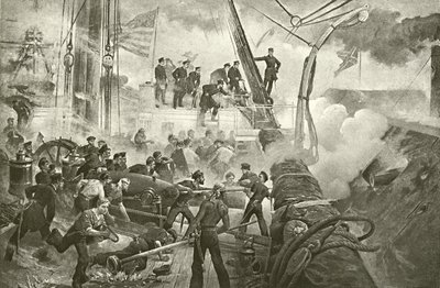 Farragut à Mobile Bay (gravure) - William Heysham Overend