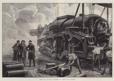 Tir du canon de 111 tonnes à Woolwich - William Heysham Overend