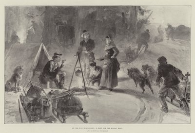 En route pour le Klondike, une halte pour le repas de midi - William Heysham Overend