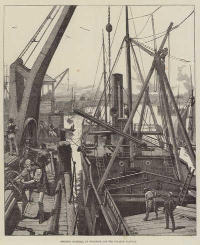 Expédition de matériel à Woolwich pour le chemin de fer de Souakim - William Heysham Overend