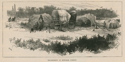 Croquis de la vie des gitans; Campement à Mitcham Common - William Heysham Overend