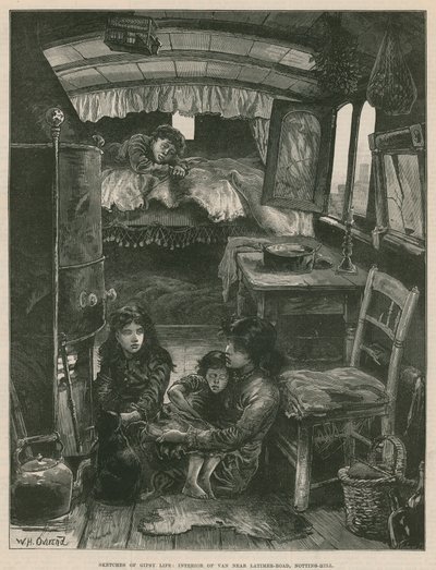 Croquis de la vie des gitans ; intérieur d