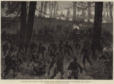 La guerre afghane, assaut par la colonne de tête du général Roberts sur la barricade à Spingawi Kotul - William Heysham Overend