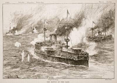 La bataille de la rivière Yalu, 1894, illustration de 