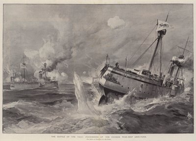 La bataille du Yalu, naufrage du navire de guerre chinois Chih-Yuen - William Heysham Overend