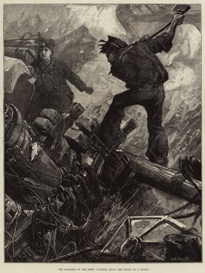 Les dangers des profondeurs, couper les mâts dans une tempête - William Heysham Overend