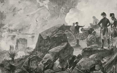 La Destruction des navires de batterie espagnols par les Britanniques à Gibraltar - William Heysham Overend