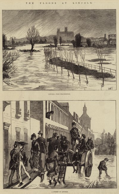 Les inondations à Lincoln - William Heysham Overend