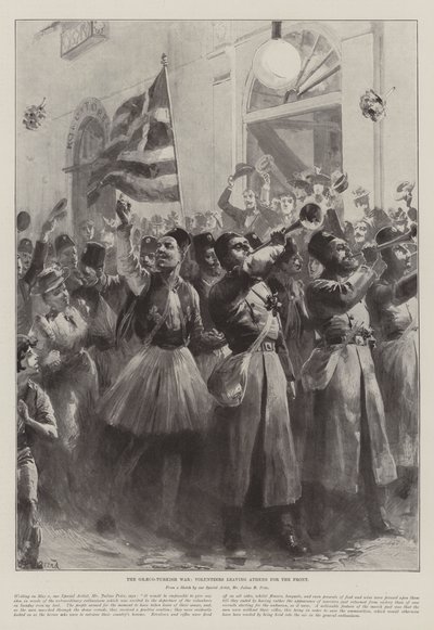 La Guerre Gréco-Turque, Volontaires quittant Athènes pour le Front - William Heysham Overend