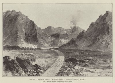 La révolte de la frontière indienne, une reconnaissance en force, 23 août, cinq heures du soir - William Heysham Overend