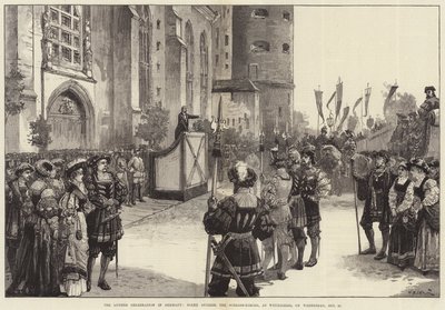 La célébration de Luther en Allemagne, scène devant la Schloss-Kirche, à Wittenberg, le mercredi 31 octobre - William Heysham Overend