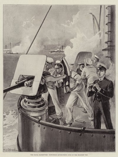 Les Manœuvres Navales, Canons à Tir Rapide Hotchkiss dans le Top Militaire - William Heysham Overend