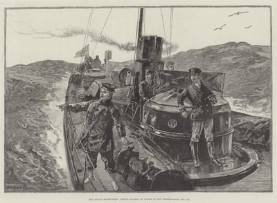 Les manœuvres navales, le prince George de Galles dans son torpilleur (n° 79) - William Heysham Overend