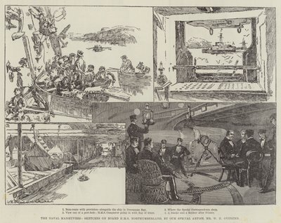 Les manœuvres navales, croquis à bord du HMS Northumberland - William Heysham Overend