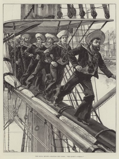 La revue navale, manœuvre des Verges, La Reine arrive! - William Heysham Overend