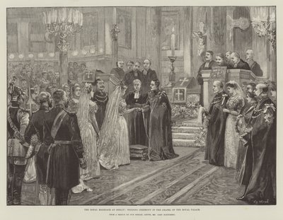 Le mariage royal à Berlin, cérémonie de mariage dans la chapelle du palais royal - William Heysham Overend