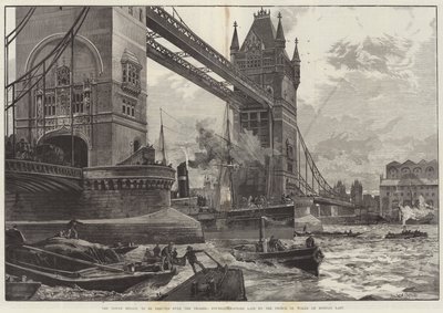 Le Tower Bridge, à ériger sur la Tamise, pierre de fondation posée par le Prince de Galles lundi dernier - William Heysham Overend