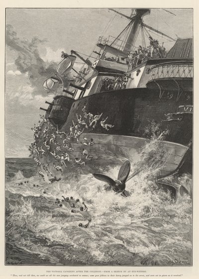 Le chavirement du Victoria après la collision - William Heysham Overend