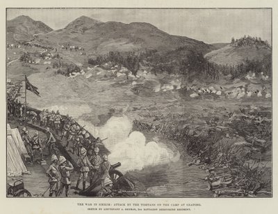 La guerre au Sikkim, attaque des Tibétains sur le camp de Gnatong - William Heysham Overend