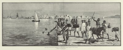La guerre au Soudan, Massowah, depuis la deuxième île, montrant la chaussée - William Heysham Overend