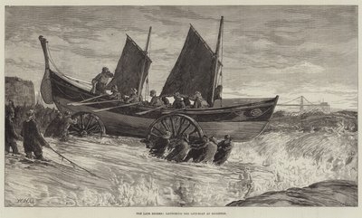 Les dernières tempêtes, lancement du canot de sauvetage à Brighton - William Heysham Overend