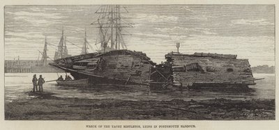 Épave du yacht Mistletoe, dans le port de Portsmouth - William Heysham Overend