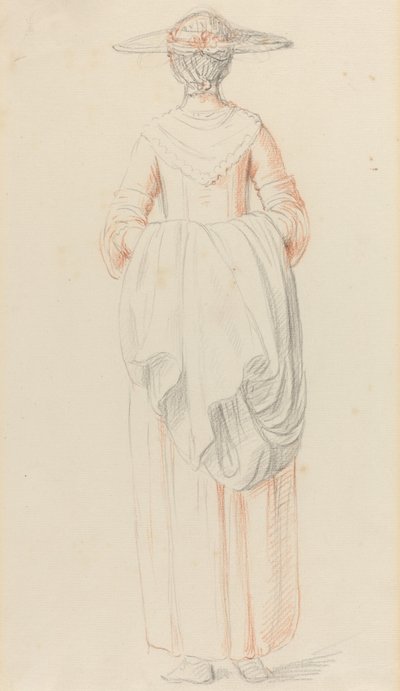 Dame tenant son manteau par derrière - William Hoare