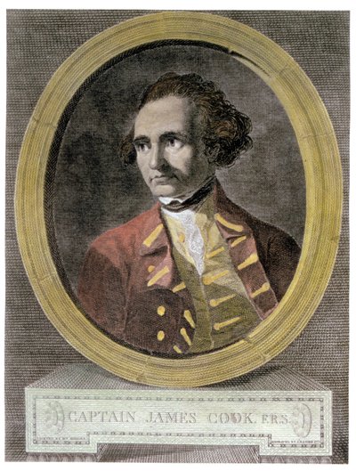 Portrait du capitaine James Cook (1728-79), frontispice de 