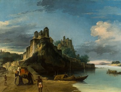 Face sud-ouest de la forteresse de Chunur Ghur sur le Gange, Uttar Pradesh - William Hodges