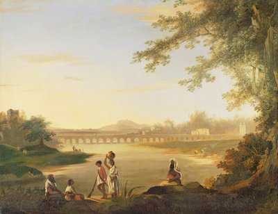 Le Pont de Marmalong, avec un Cipay et des Natifs au Premier Plan, vers 1783 - William Hodges