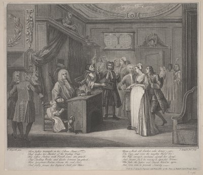 Une femme jurant un enfant à un citoyen respectable, vers 1730-35 - William Hogarth