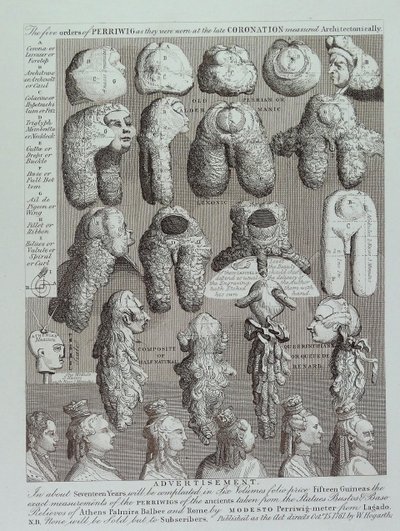 Publicité pour des perruques - William Hogarth