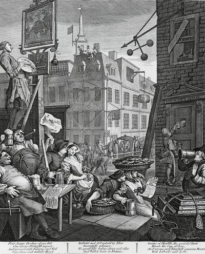 Beer Street, Londres, gravure par William Hogarth, Royaume-Uni - William Hogarth