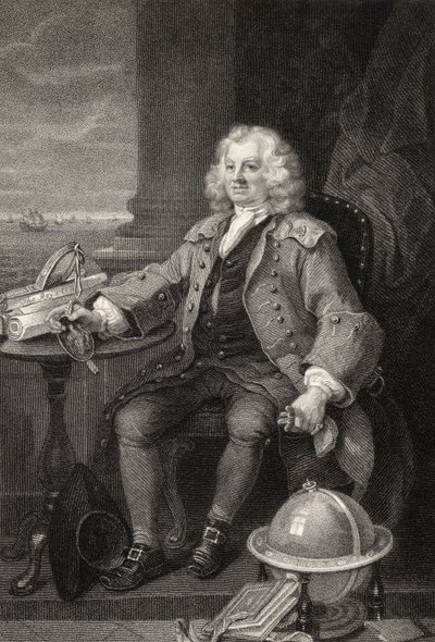 Capitaine Thomas Coram, gravé par Benjamin Holl, extrait de 