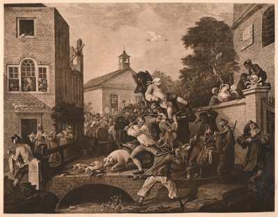 Chairing the Members, Plate IV de The Humours of an Election, 1757 - William Hogarth