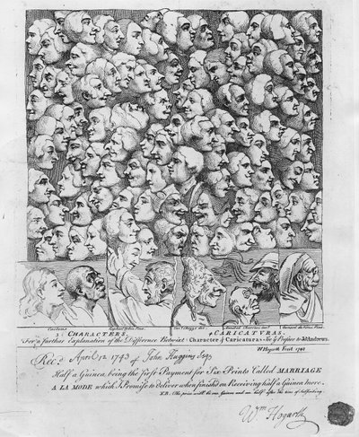 Personnages et Caricatures, publié en avril 1743 - William Hogarth