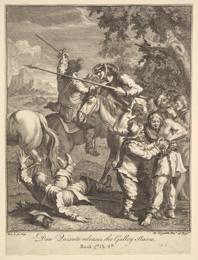 Don Quichotte libère les galériens, Six illustrations pour Don Quichotte, 1756 ou après - William Hogarth