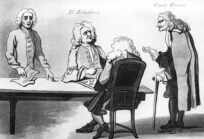 Dr Arbuthnot et le comte Viviani dans le café de Button - William Hogarth