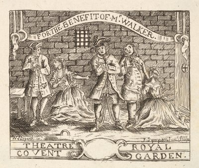 Pour le bénéfice de M. Walker, Théâtre Royal, Covent Garden, pub. 1822 - William Hogarth