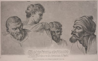 Quatre têtes des Cartons de Raphaël à Hampton Court, vers 1729 - William Hogarth