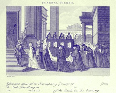Billet de funérailles - William Hogarth