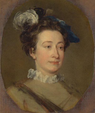 Fille avec un chapeau à plumes, vers 1740 - William Hogarth