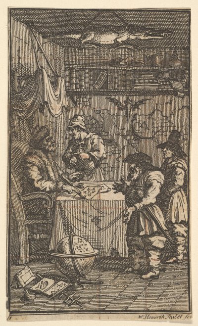 Hudibras visitant Sidrophel Dix-sept petites illustrations pour Hudibras de Samuel Butler - William Hogarth