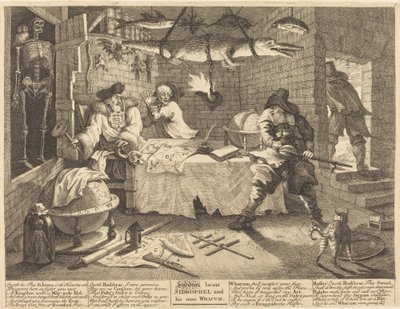Hudibras bat Sidrophel et son homme Whacum - William Hogarth