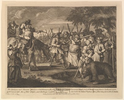 Première aventure de Hudibras Douze grandes illustrations pour Hudibras de Samuel Butler, Pl..., 1725-68 - William Hogarth